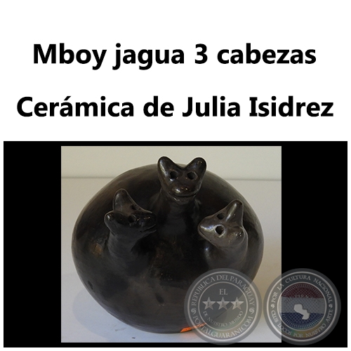 Mboy jagua 3 cabezas - Cerámica de Julia Isidrez